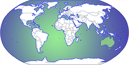 Asia & Himalayas on a map of the world